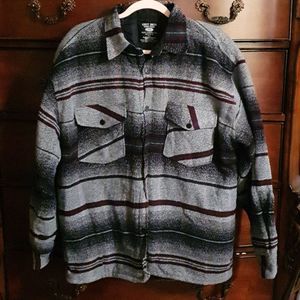 Vtg Mens Workwear Plaid Burnout Shacket sz 2XL